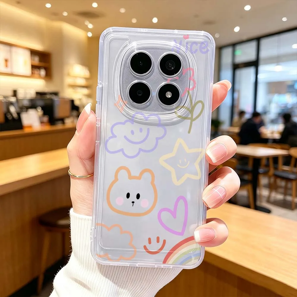 Art Cloud Smile Phone Case For Xiaomi POCO X7 X6 X5 F7 F6 F5 F4 M8 M6 C85 C71 Pro Protective Transparent Cover