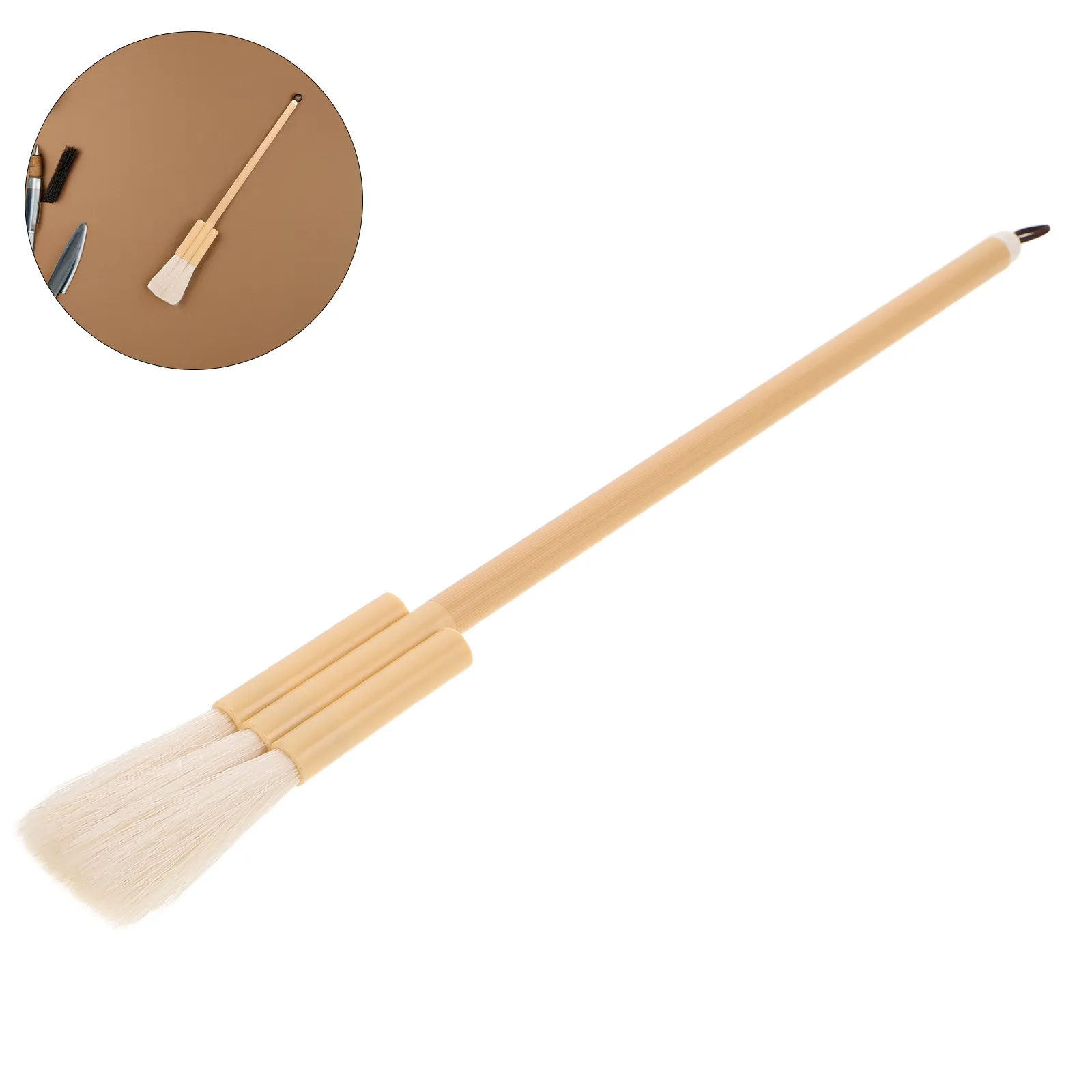 

Handmade Goat Hair Watercolor Hake Brush Flat Paintbrush for Wash Techniques Blending Gradients Chinese Painting Professional