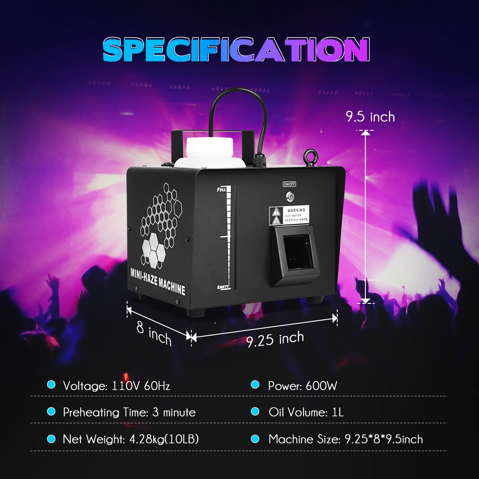 MOKA Haze Machine DMX 500w Hazer Water Based Mist Fog Machine dla DJ Party Disco Club Hazer Smoke Machine Fogger Remote Control