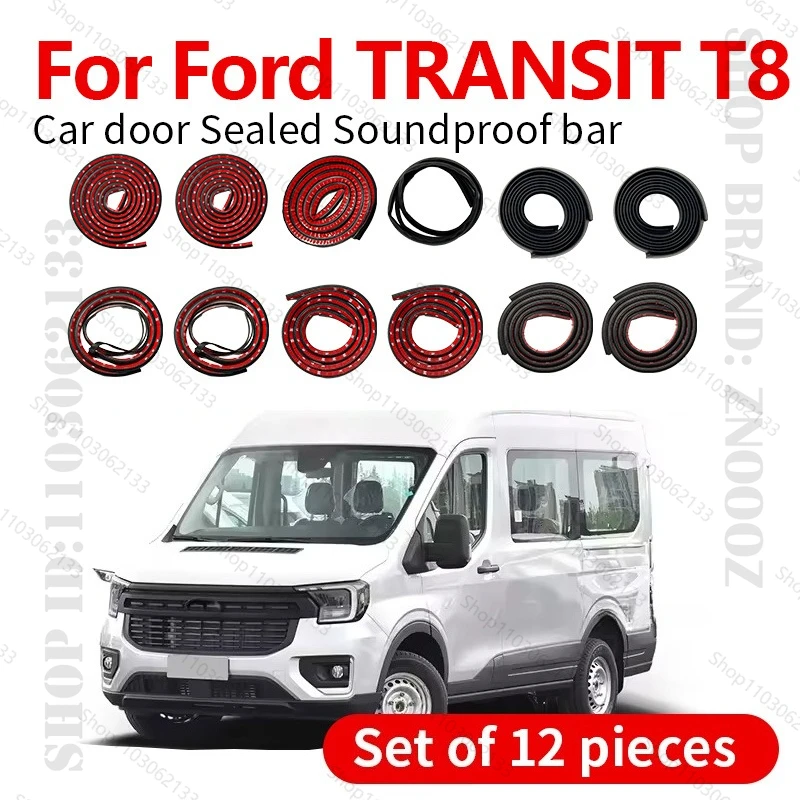 

Для FOrd TRANSIT T8 VX82 уплотнительная лента для двери автомобиля, резиновая двухслойная уплотнительная лента, звукоизоляционная пылезащитная уплотнительная лента, набор из 12 шт.
