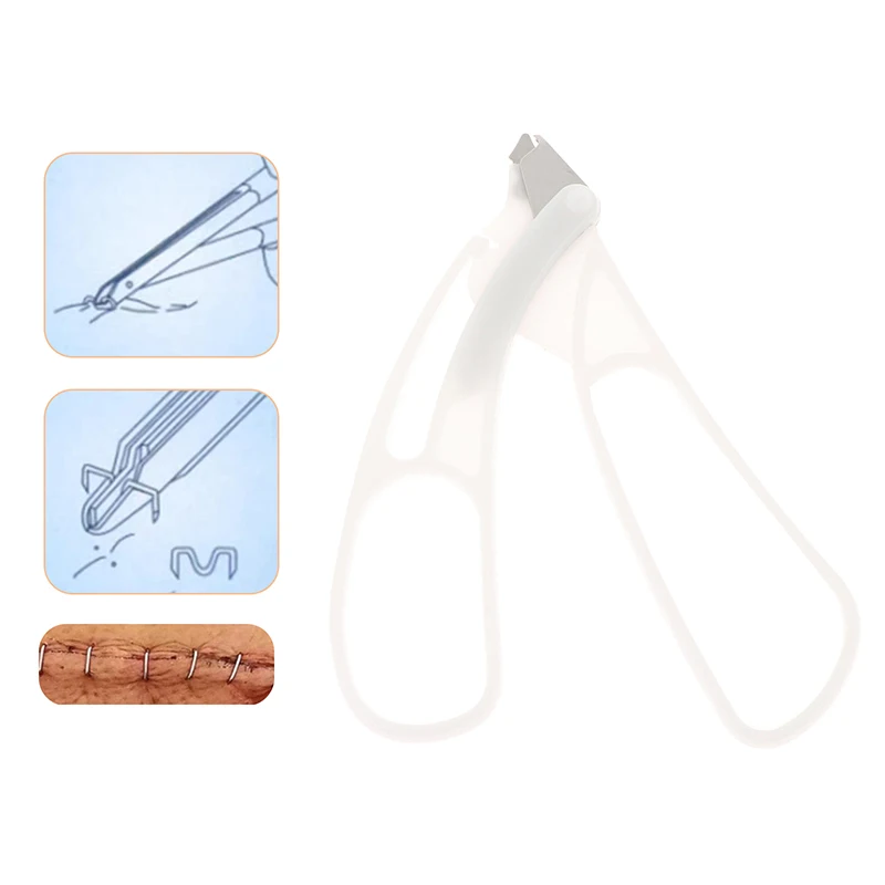 1 Pc 11cm White Disposable Skin Stapler Nails Clipper Surgical Skin Suture Nails Remove Tool Stainless Steel+Plastic Nail Puller