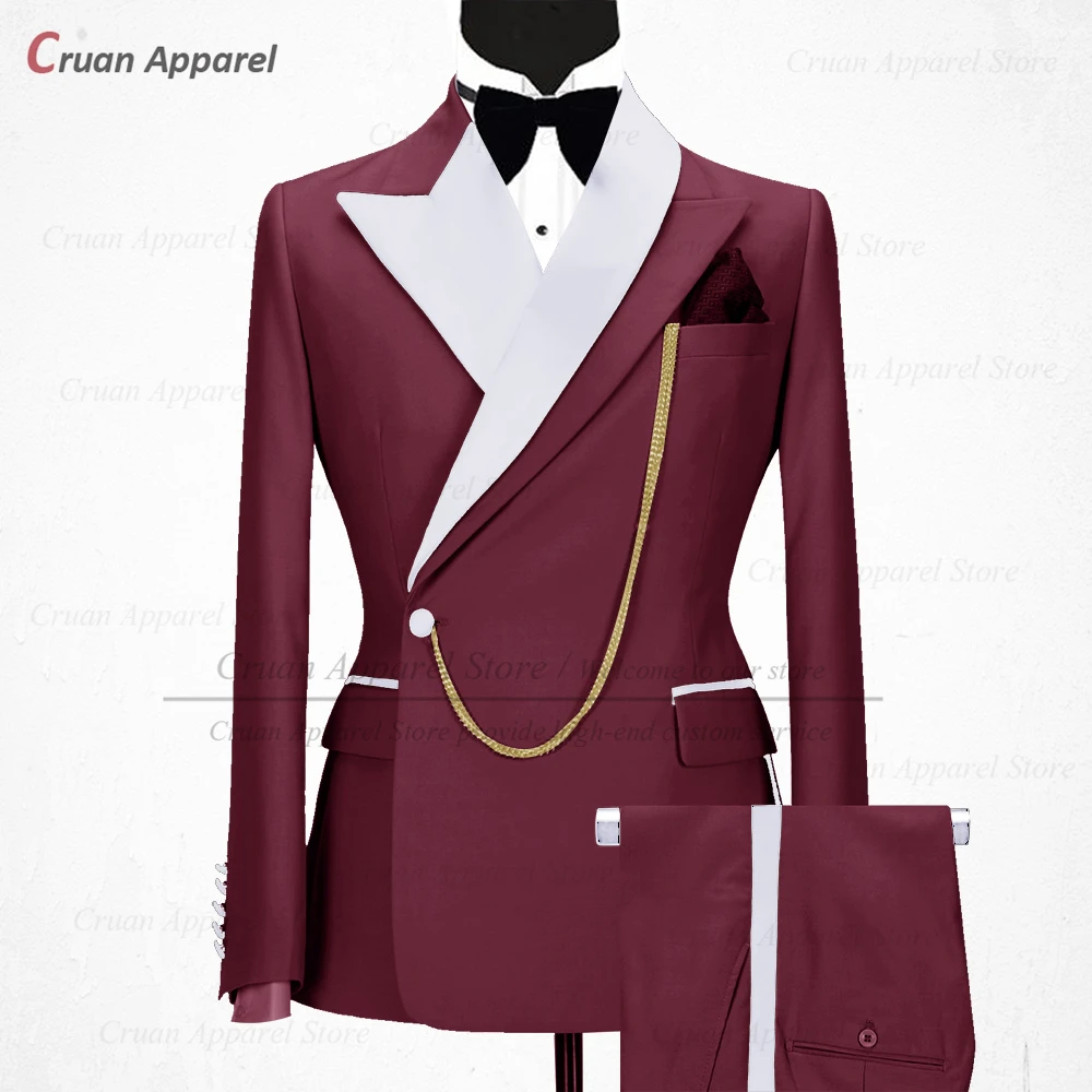 

2023 Suits for Men Slim Fit Luxury White Shiny Lapel Blazer Pants 2 Piece Fashion Homecoming Party Wedding Tuxedos Jackets Set