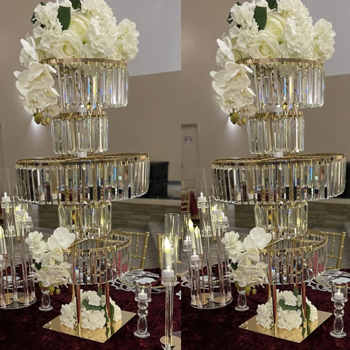 3pcs)Wholesale Christmas Event Decoration Flower Arrangement Flower Vase hangging  Glass Vase for Wedding Centerpiece