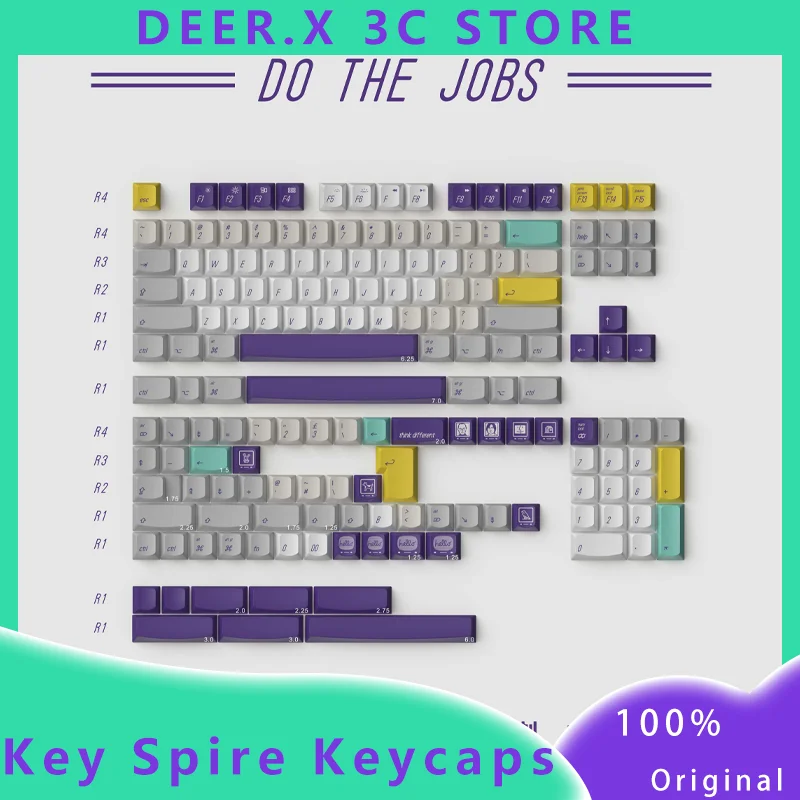 

Key Spire Customized Mechanical Keyboard Keycaps 168 Pieces, Five Sided Heat Sublimation Smile Height Pbt Process Keycaps