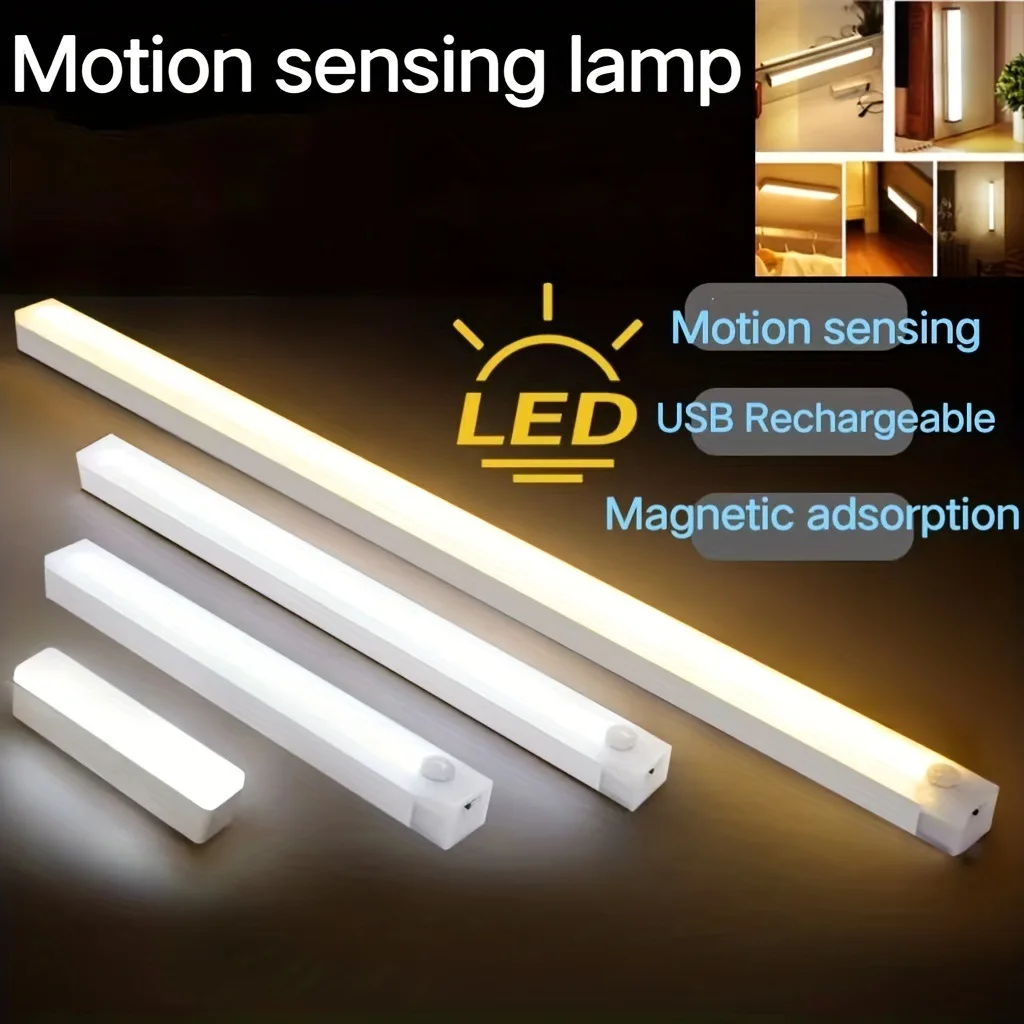 Draadloze Led Nachtlampje Bewegingssensor Licht Kast Nachtlampje Voor Keuken Slaapkamer Detector Licht Kast Trap Achtergrondverlichting