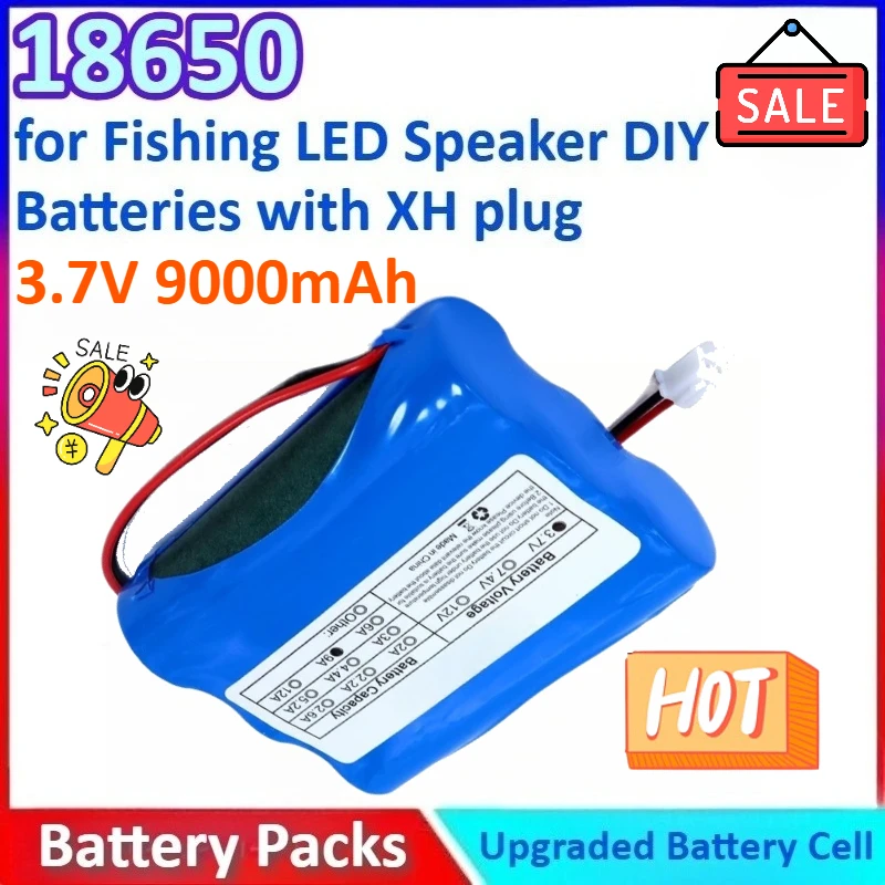 

Новый литий-ионный аккумулятор 3,7 В, 9000 мАч, 18650, для рыбалки, светодиодный светильник, Bluetooth-динамик, аварийные аккумуляторы «сделай сам» с вилкой XH
