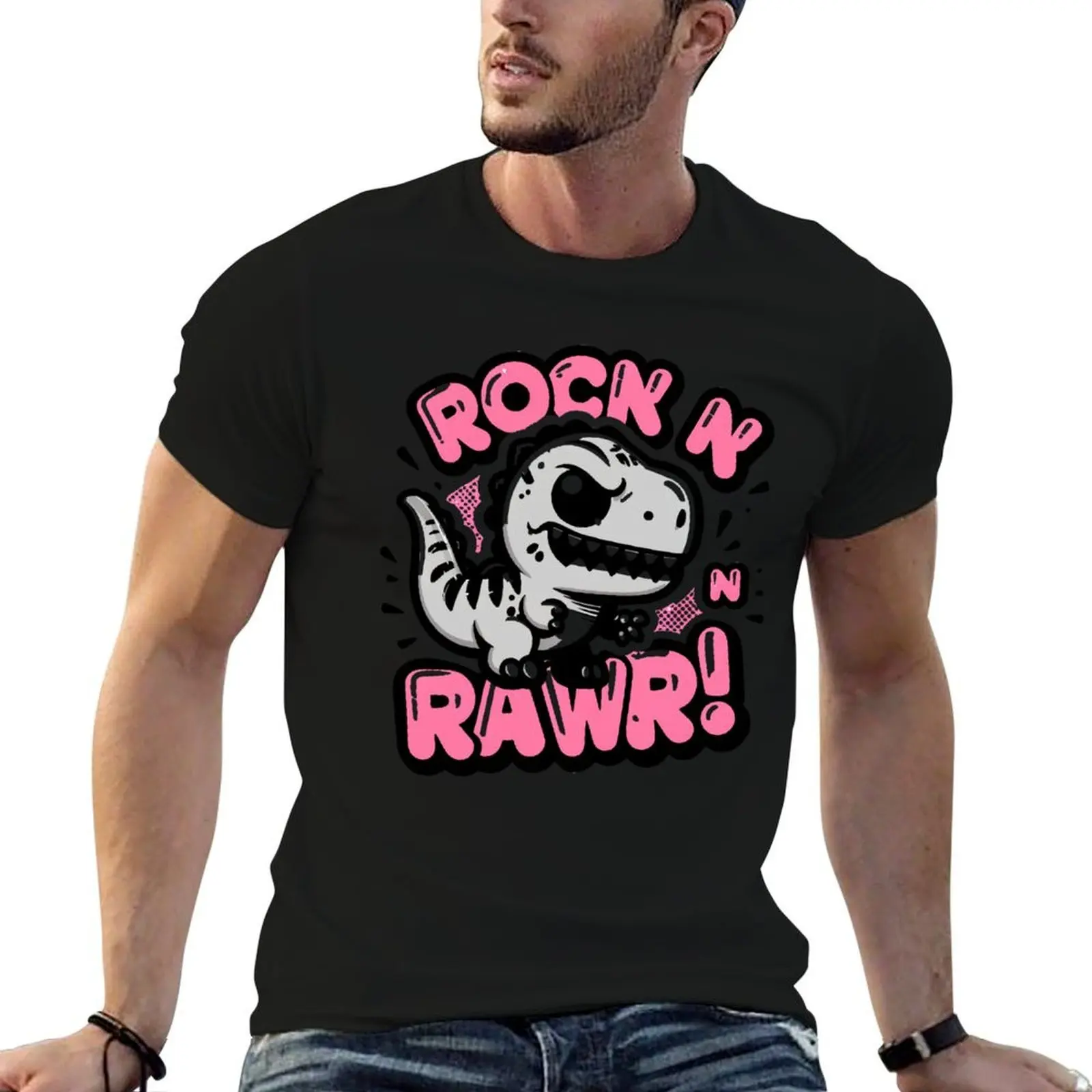 

t shirt cotton Rock man T-Shirt luxury Rocker graphic shirt Rawr shirts Baby man Dinosaur man Baby t t n