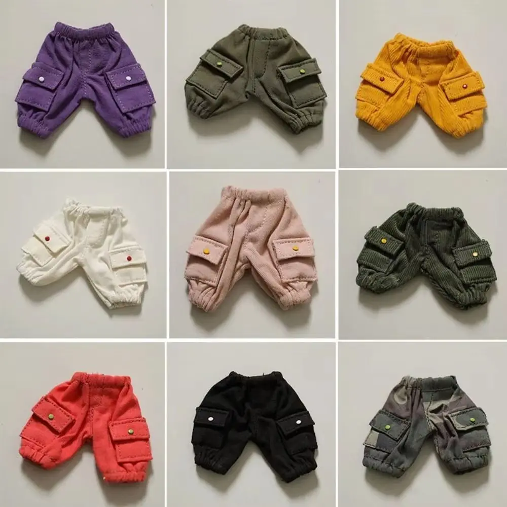 Mode vêtements décontractés coton poupée pantalon poche pantalon en peluche poupée pantalon remplacement 10 cm poupée jean vêtements enfants jouets
