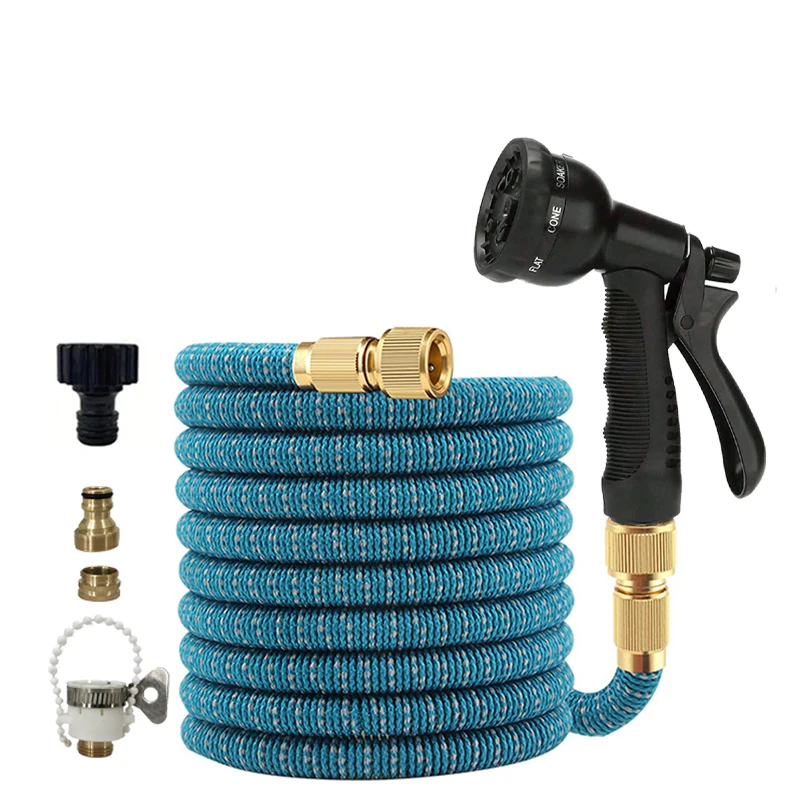 

5-125ft Telescopic Water Pipe with High-pressure Nozzle Car Washing Tool Set Extension Hose Water Hose for Pressure Cleaner﻿
