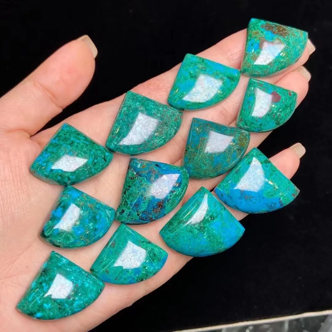 Oil Painting Sense Natural Blue Green Malachite Chrysocolla Pendants Necklaces for Women Water Drop Triangle Beads Healing Gifts