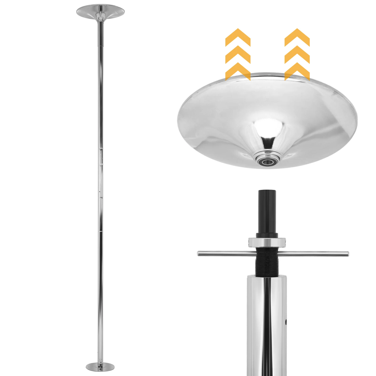 

Spinning Dancing Pole Adjustable Height 7ft To 12ft Professional Spinning Dance Pole Removable 45mm for Home Exercise Club Gym