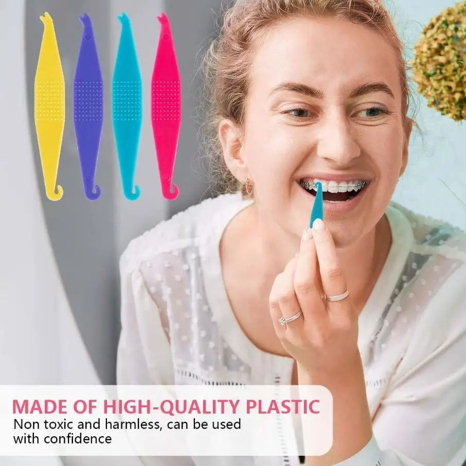 AG 100Pcs Disposable Dental Orthodontic Elastic Placer for Braces Bands Orthodontic Rubber Ligature Ties Ring Dental Accessories view 3