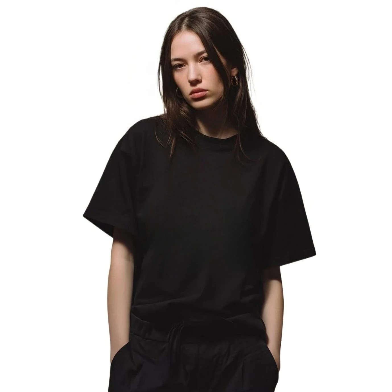 Camiseta de Algodón Lisa de Color Sólido para Hombre y Mujer, Cuello Redondo, Manga Corta, para Parejas, Ropa Familiar Cómoda e Informal, Verano 2026