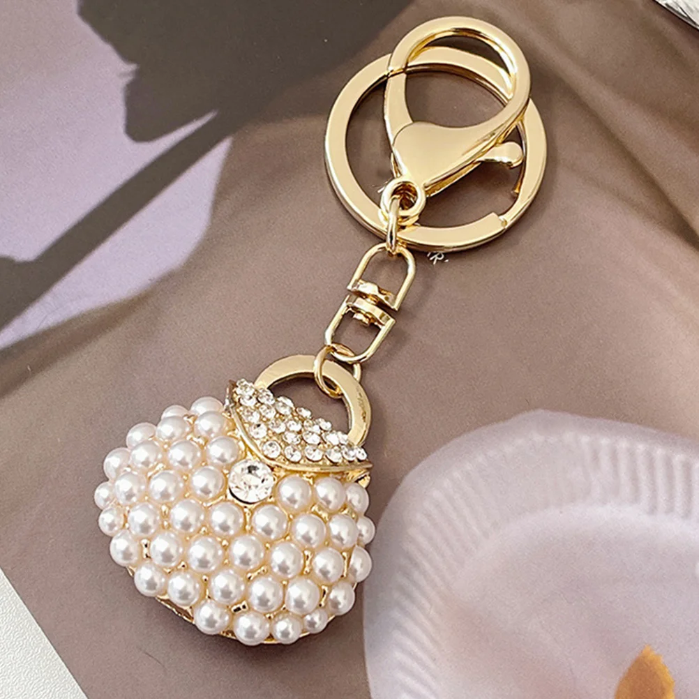 Bag Key Chain Chains for Backpacks Pearl Keychain Purse Keychains Purses Rhinestone Book Gift Adorable