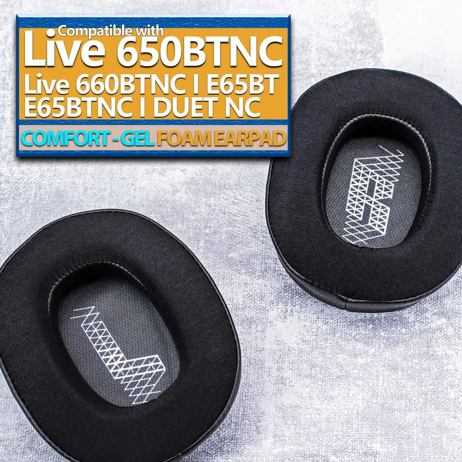 Cooling Gel Replacement Ear Cushions Ear Pads for JBL E65 E65BTNC / Duet NC / LIVE650 BTNC LIVE660 BTNC Headphone