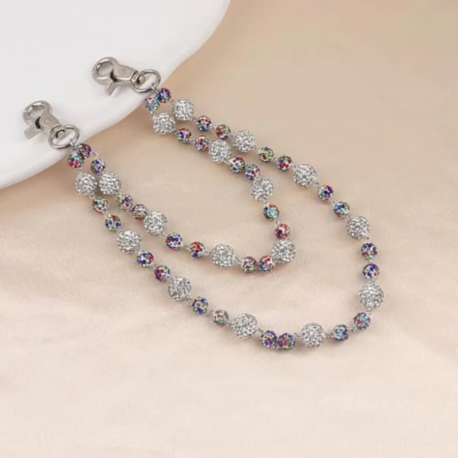 Sparkly Ceramic Beads Waist Chain Bohemian Shiny Bead Keychain Purse Jean Pants Chains for Men Women Accessories view 6