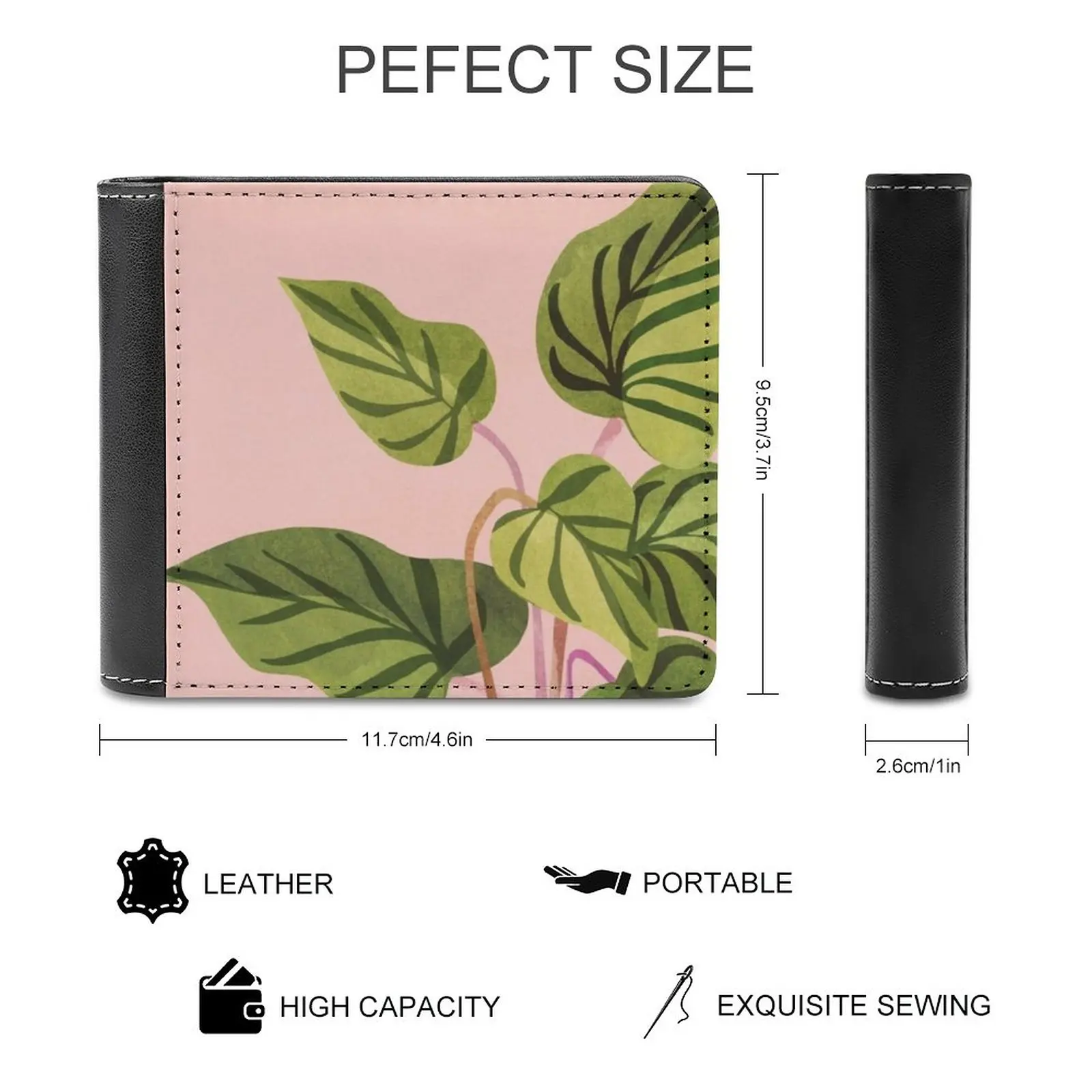 Azure Men Wallet Pu Leather Short Male Purses Credit Card Wallet For Men Money Bag Flowers Floral Floral Pattern Graphic Floral