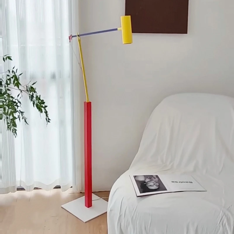 Nordic Modern Internet Celebrity Atmosphere Memphis Fishing Living Study Room Floor-standing Lamp Simple Bedroom Vertical Lights
