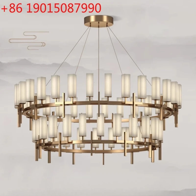 

New Chinese chandelier hotel box Chinese style light luxury hotel banquet lobby private room villa living room lamp