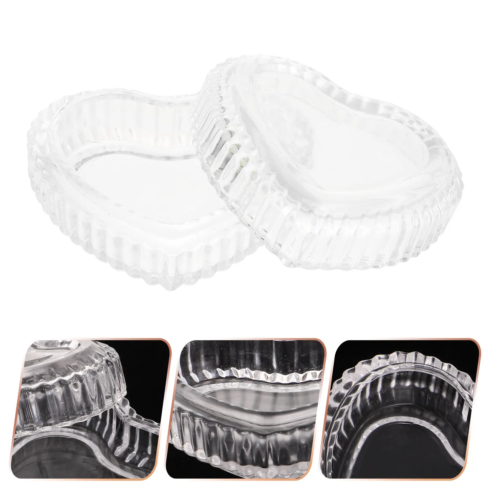 

Подарочная коробка в форме сердца ко Дню святого Валентина, стеклянный органайзер для украшений, изысканный прозрачный футляр для хранения в форме сердца для домашнего использования, стеклянная шкатулка для украшений