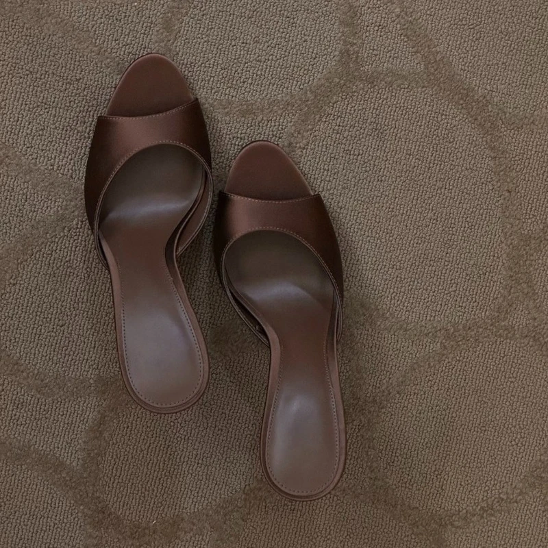 Sexy Thin High Heel Summer Women Slippers Concise Daily Wear Slip On Shoes Elegant Evening Party Dress Sandalias Mujer