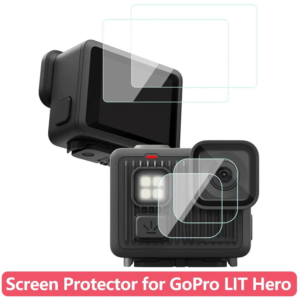 Tempered Glass Screen Lens Protector for GoPro LIT 9H Anti-Scratch Bubble-Free HD Clear Film 1/2/3 Pack Action Camera Accessory
