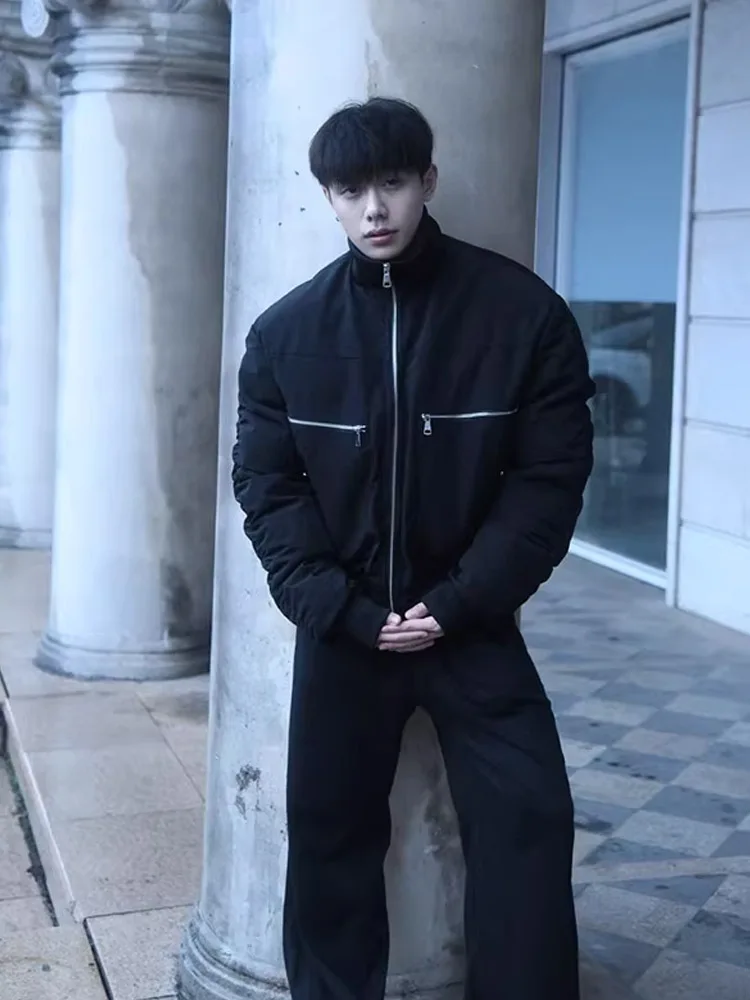 

Bomber Pilot Jaet Cotton Workwear Men's Winter Thiened Boxy ort Wide Sle Warm Long Sve Zipper Closure Color
