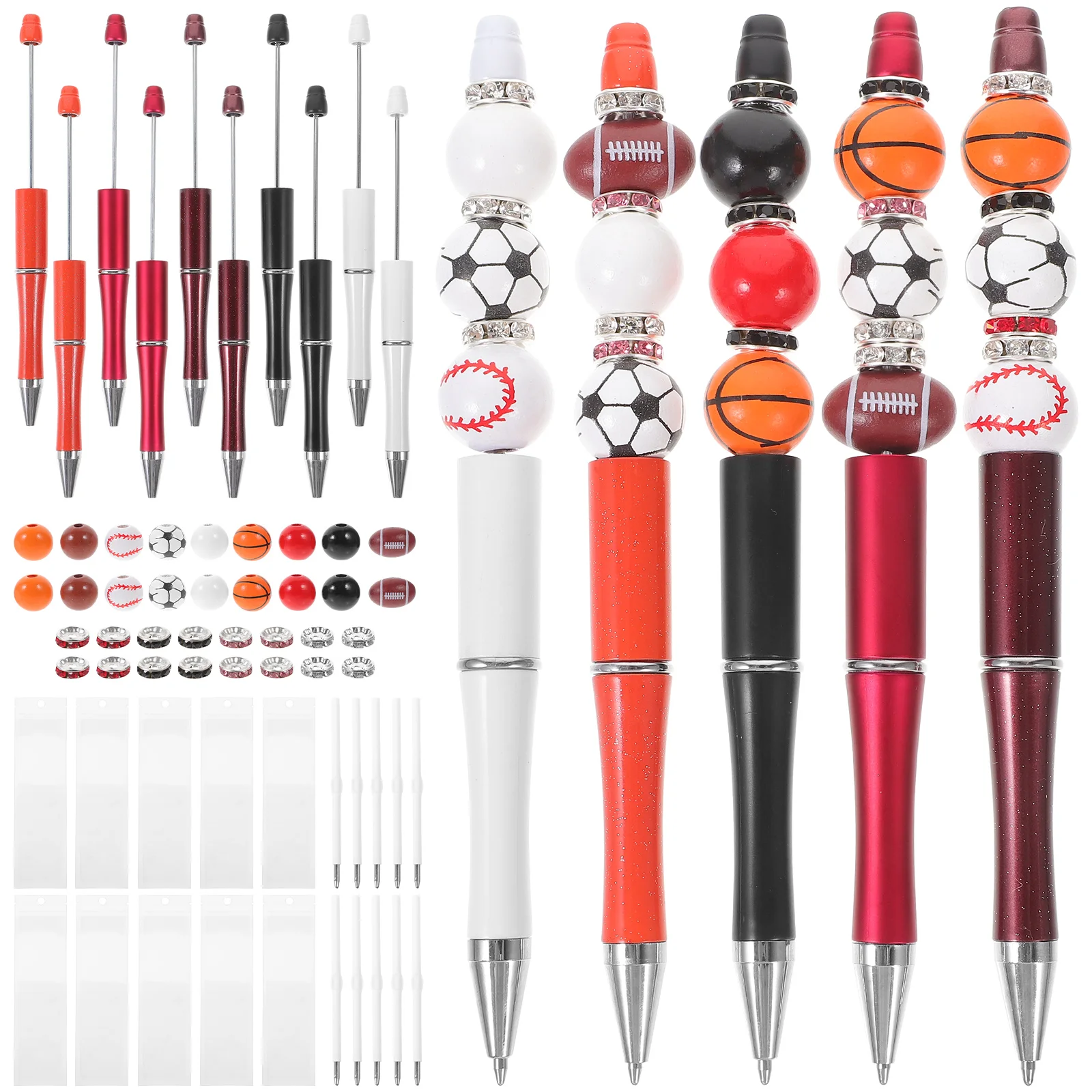 

Ballpoint Pens Sports Bead Writing Office Adult Plastic Bulk Kit Beadable Making Fun