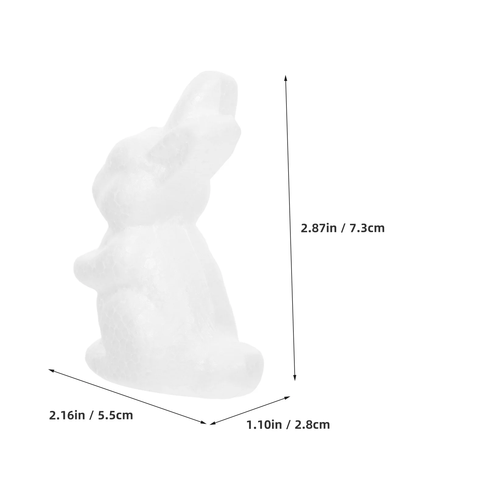 6Pcs Foam Rabbit Craft Unfinished Bunny Ornament Smooth Surface for Coloring Kids Creativity Development Activity