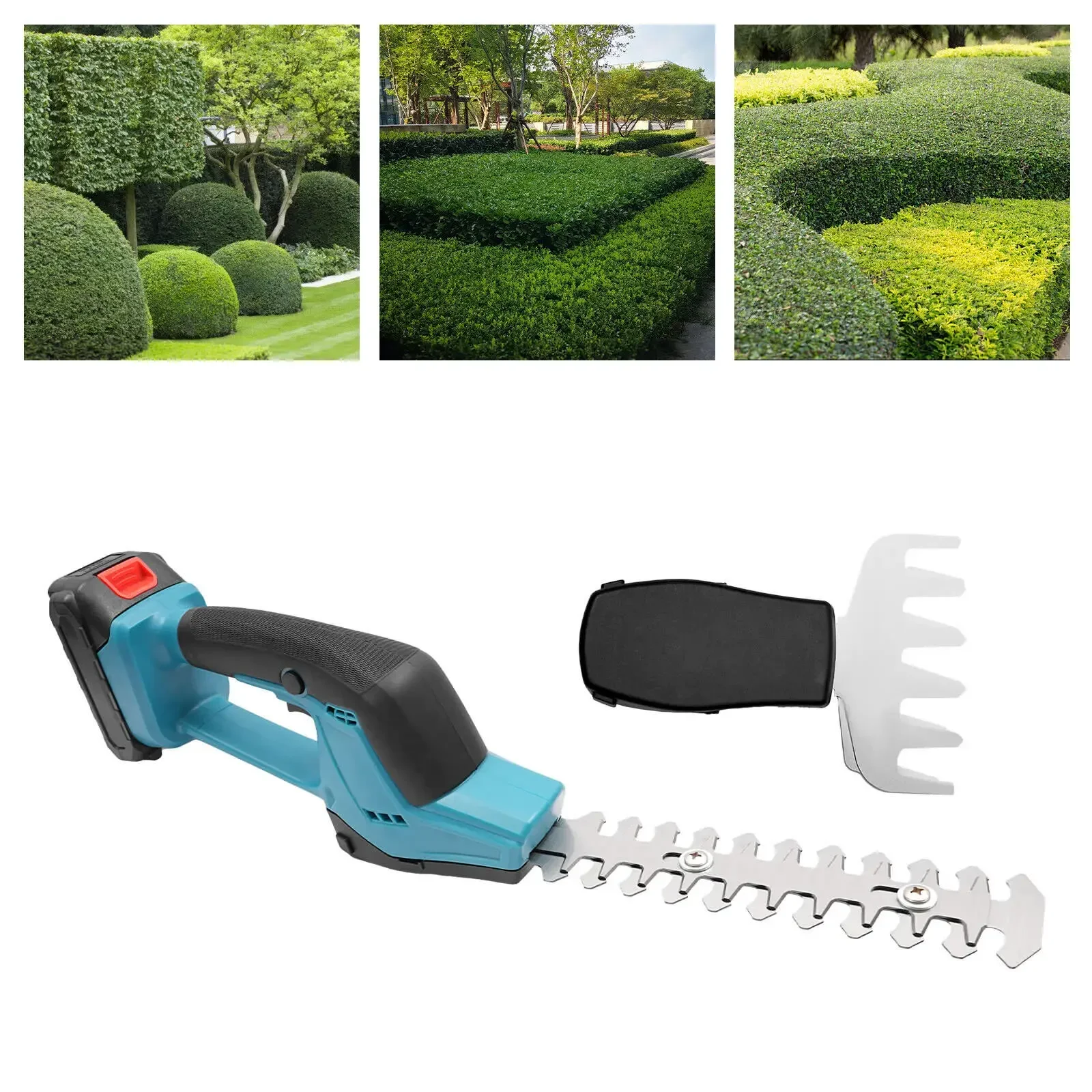 

Cordless 21V Hedge Trimmer – Versatile 2-in-1 Electric Shrub Trimmer & Grass Shear