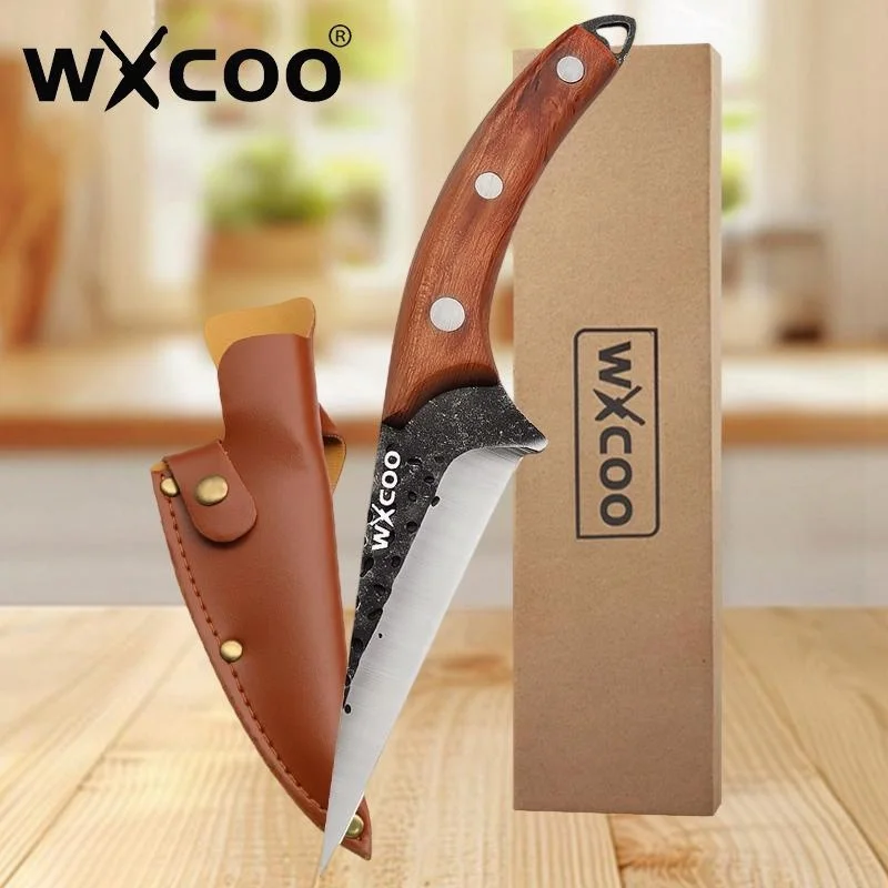 

WXCOO Boning Knife Hand Forged Chef Cleaver Cutting Steak Knife Cleaver Meat Barbecue Slicing Fish Fruit Utility Kitchen Knives