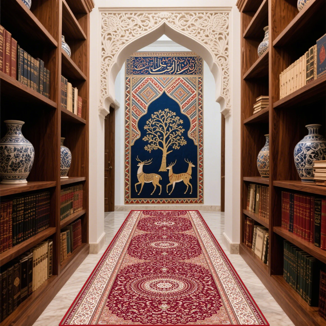 Persian Retro Ethnic Style Carpet Home Decoration Long Corridor Runner Rugs Living Room Study Entryway Non-slip Mat Customizable