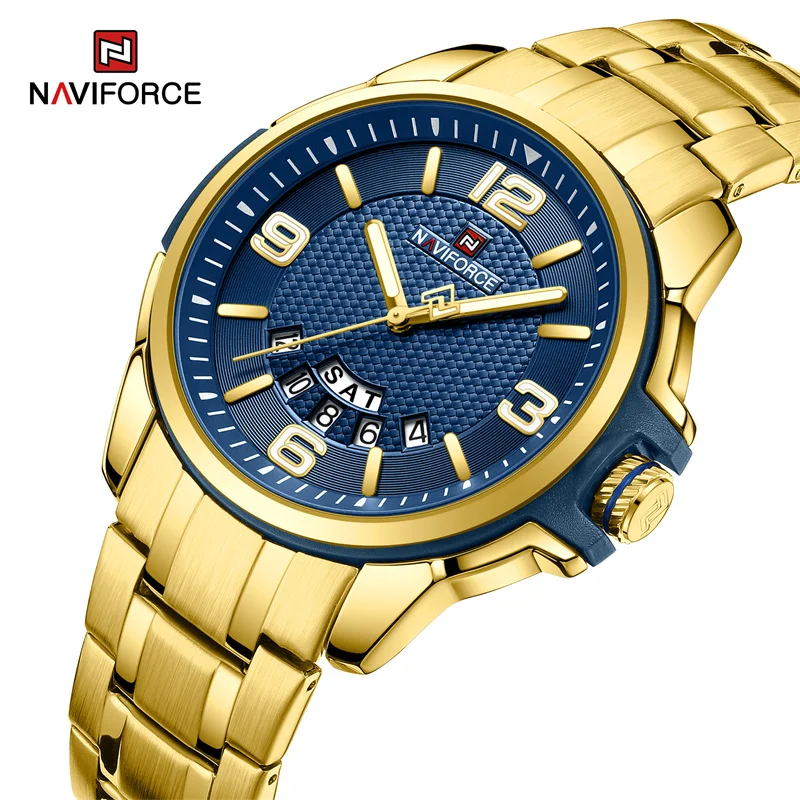 Naviforce Merk Luxe Herenhorloge Casual Stijl Waterdicht Heren Quartz Polshorloge Sport Roestvrij Staal Mode Klassieke Klok