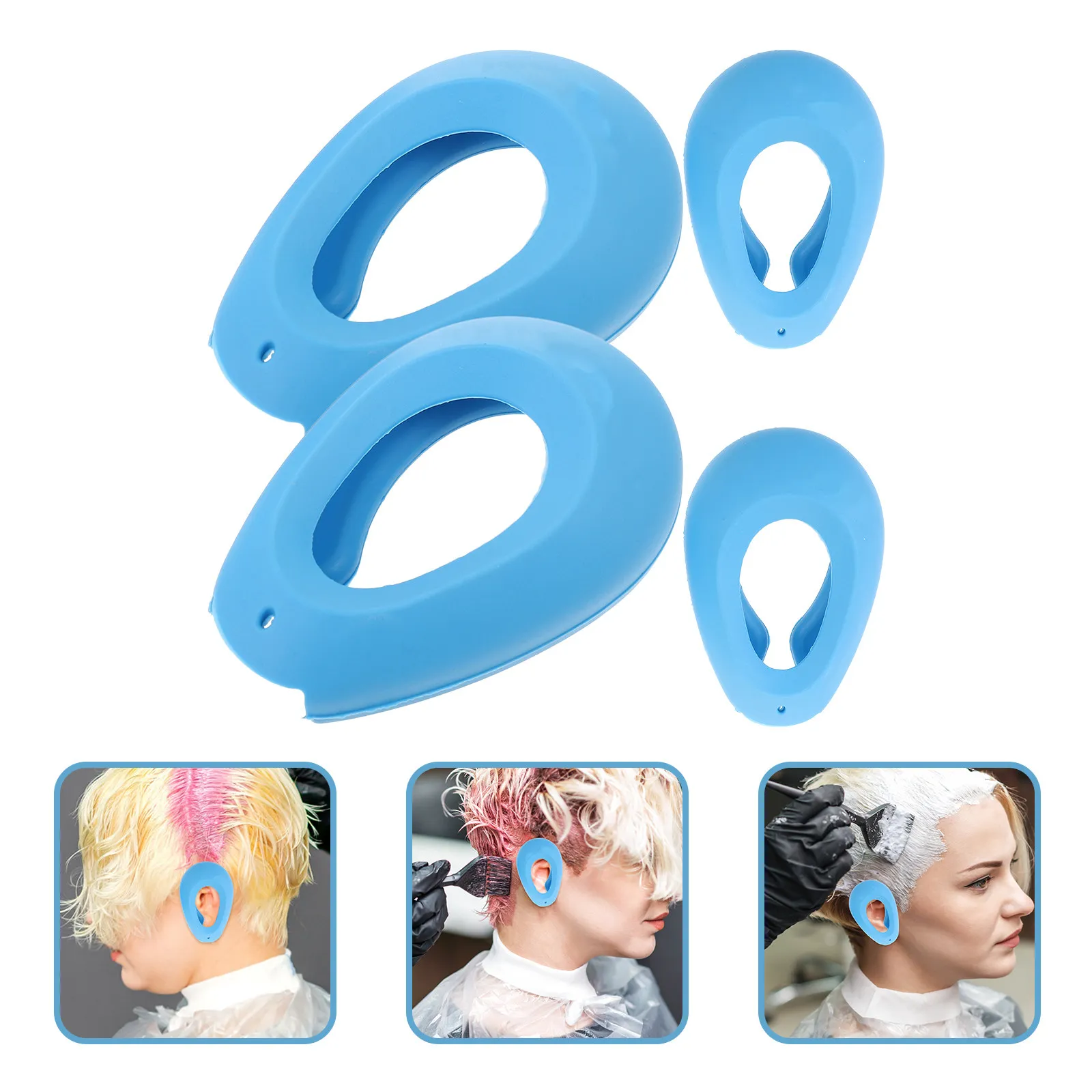 

2Pairs Silicone Ear Muffs Black for Hair Coloring Heat Protection Travel Portable Dyeing Supplies Reusable Ear Protectors