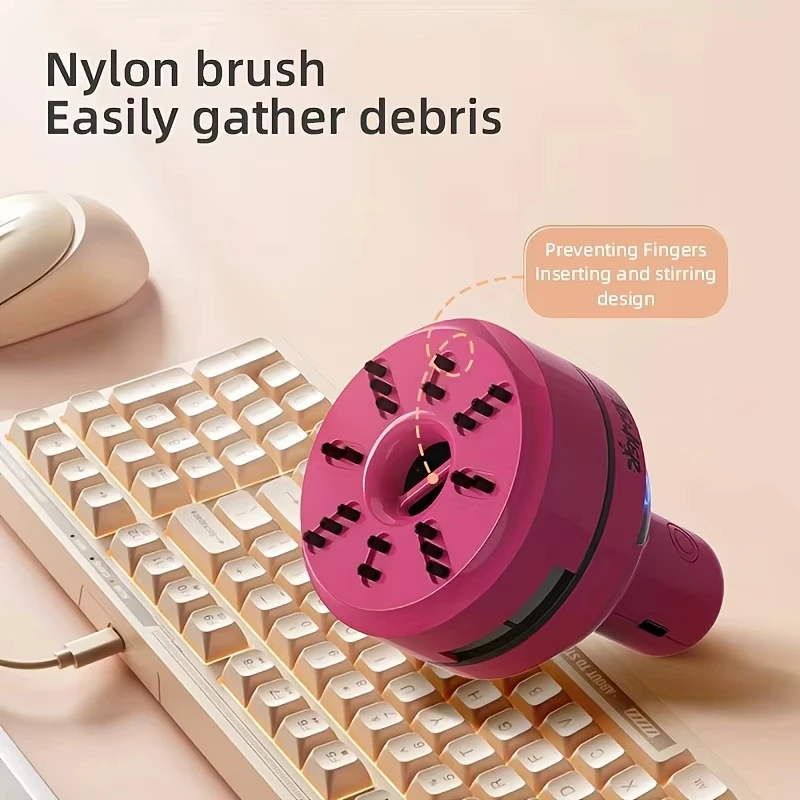 Mini Desktop Vacuum Cleaner Portable Usb Rechargeable 3speed Handheld Computer Dust Collector For Home Office Keyboards Cleaning view 3