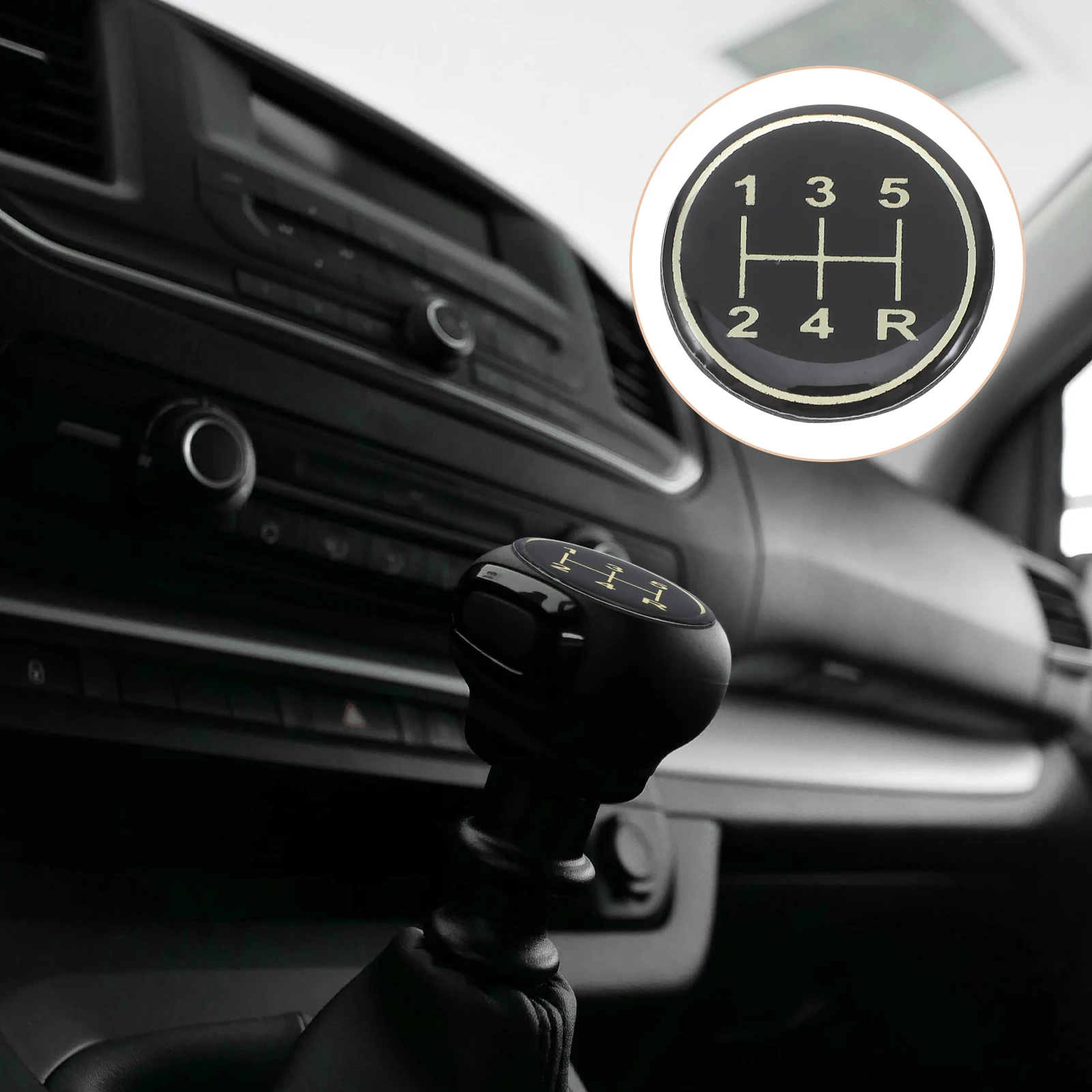 

Universal Shift Knob Stickers Durable Epoxy Scratch Resistant Easy Install Decorative Car Interior Accessories Handle