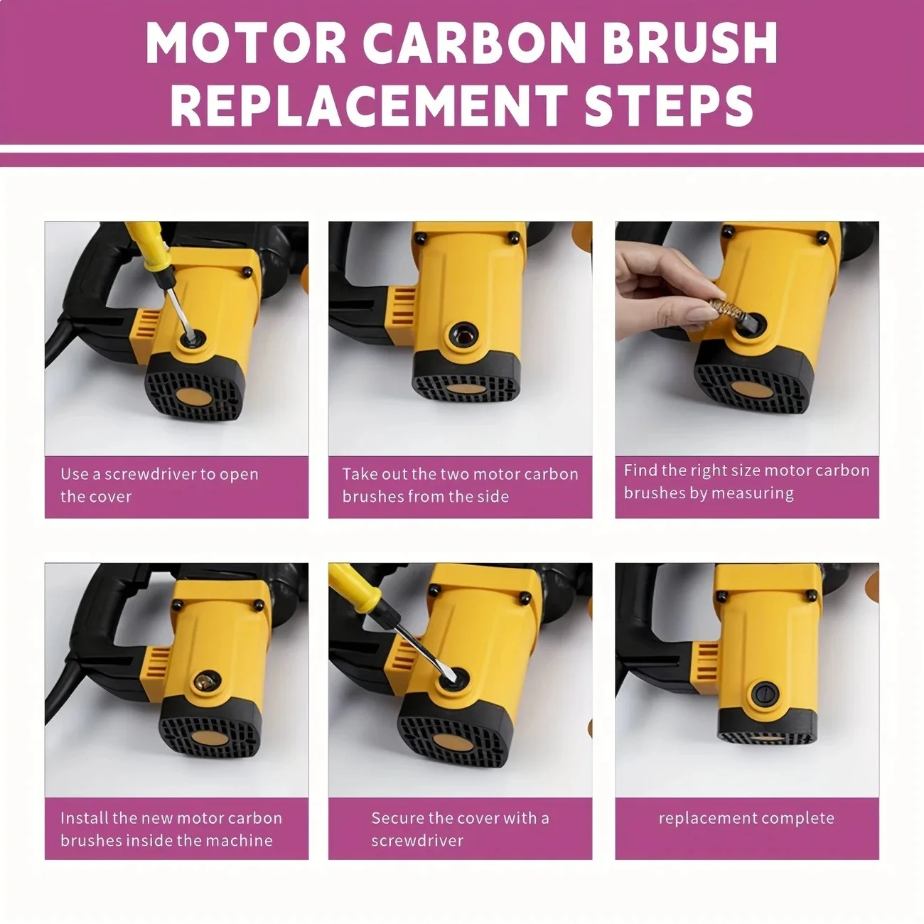 40Pcs Universal Motor Carbon Brushes 10 Different Types for Trimmer Angle Grinder Hammer Motor
