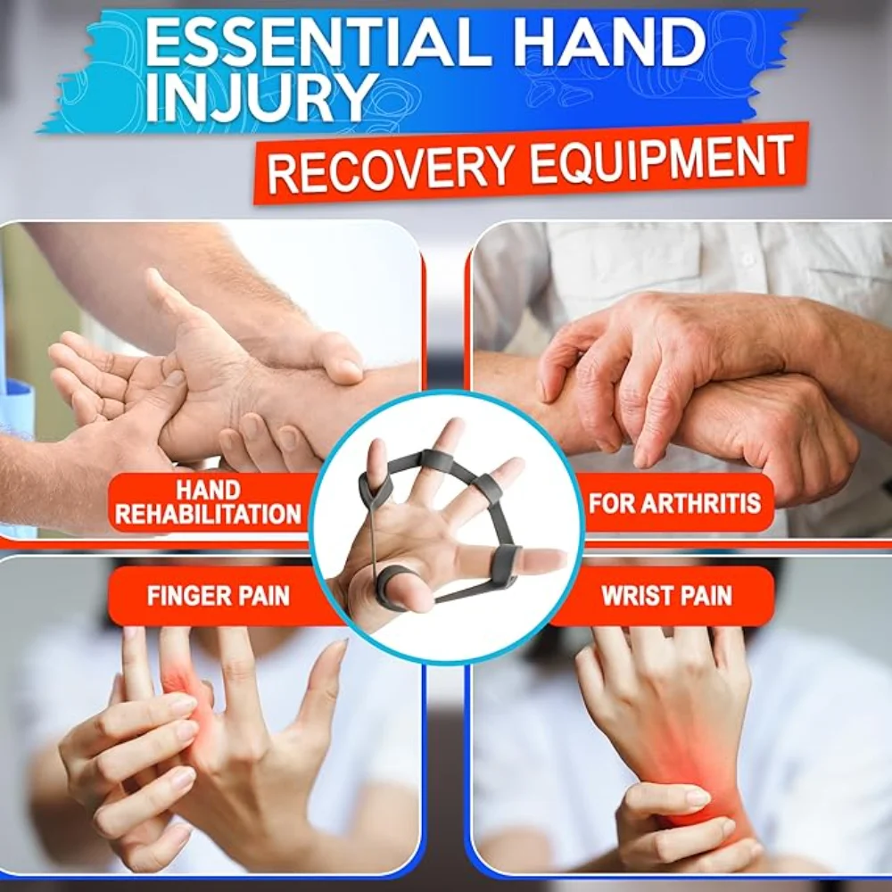 Finger Silicone Stretcher Hand Grip Strengthener Finger Resistance Bands Hand Rehabilitation Trainer Finger Separator Exercise