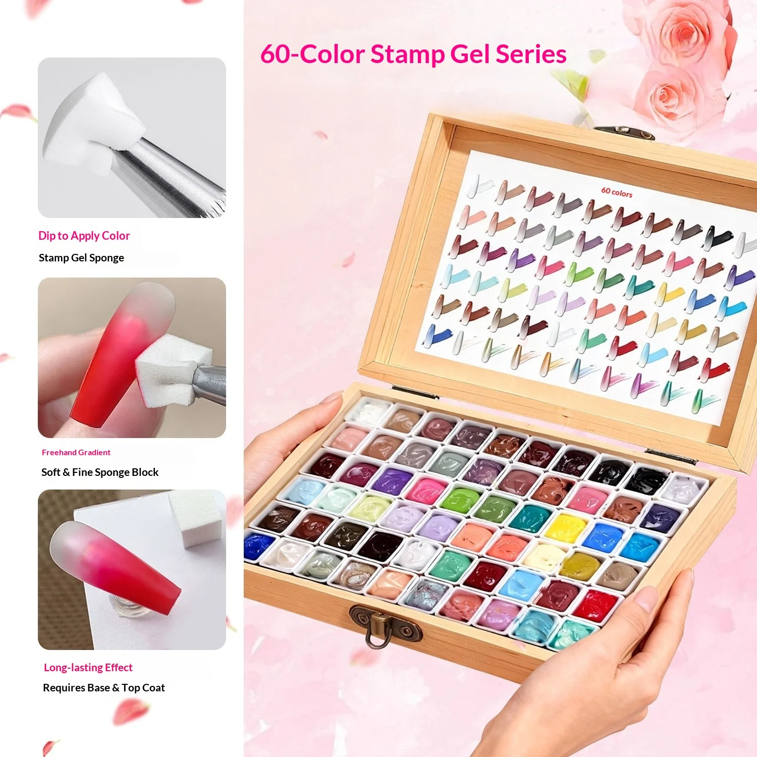 Mini Gel Sólido para Nail Art com 60 Cores, Alta Saturação, Efeito Gradiente e Blush, para Kit de Salão de Manicure