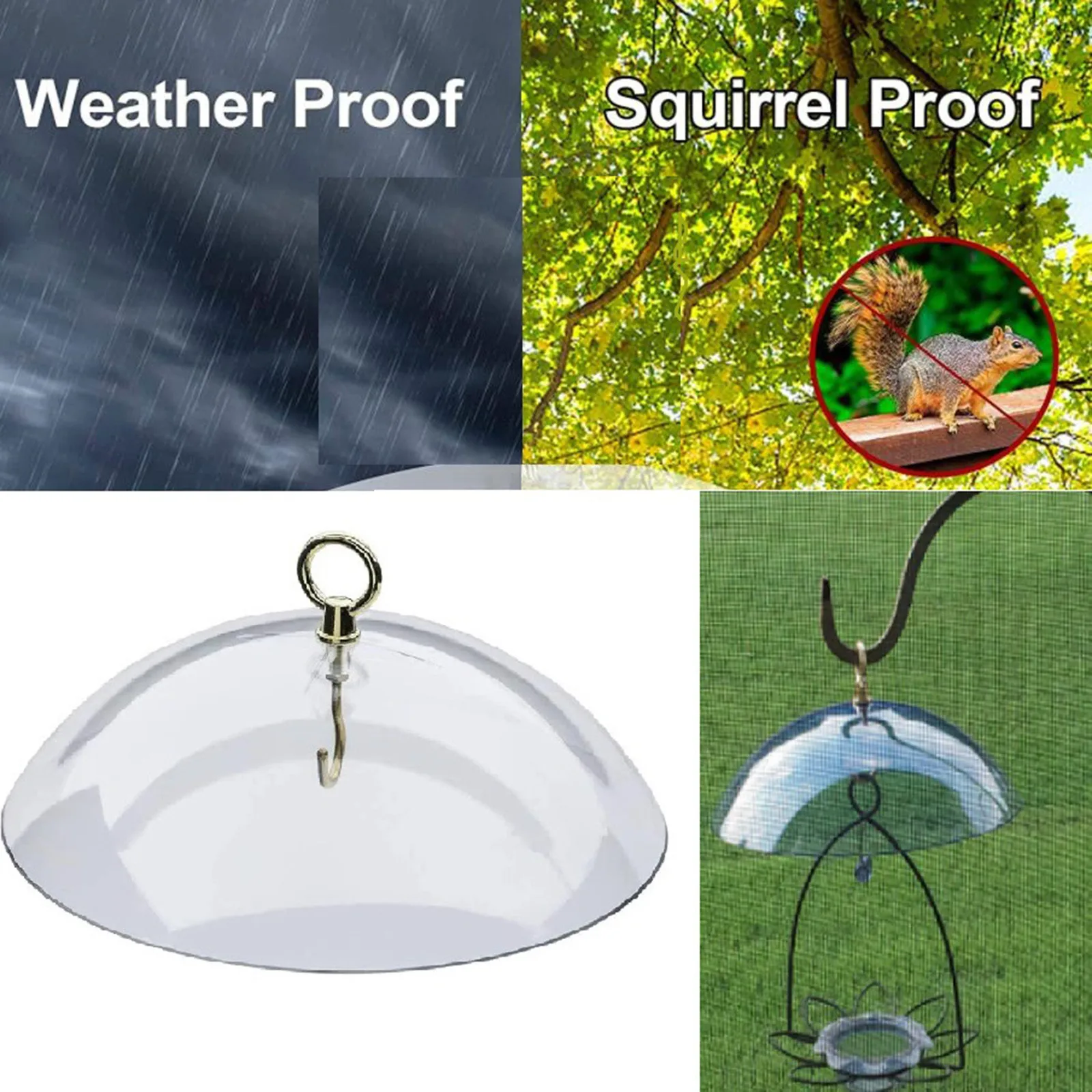 Anti-Squirrel Bird Feeders Protective Cover, Dome Protective Dome, Rain Protective Cover For Hanging Bird Feeders