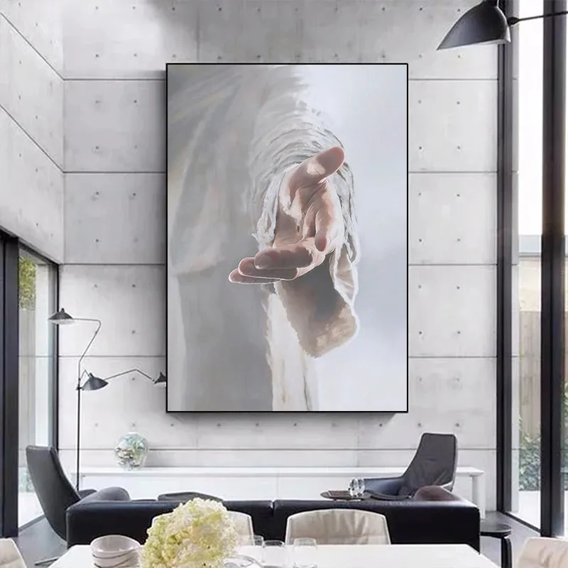 يد الله يسوع المسيحية يسوع أعطني يدك صورة الملصقات يطبع الرسم على لوحات القماش الجدارية صور ديكور المنزل