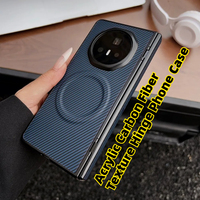 Business Carbon Fiber Texture Magnetic Hinge Cases For Huawei Honor Magic V5 V3 Shockproof Wireless Charge Hard Protective Cover