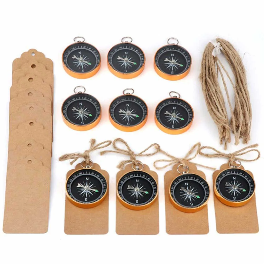 

12Pcs Metal Compass Pendant Mini Pocket Compass for Navigation Fashionable Accessory Wedding Decoration Gift Set