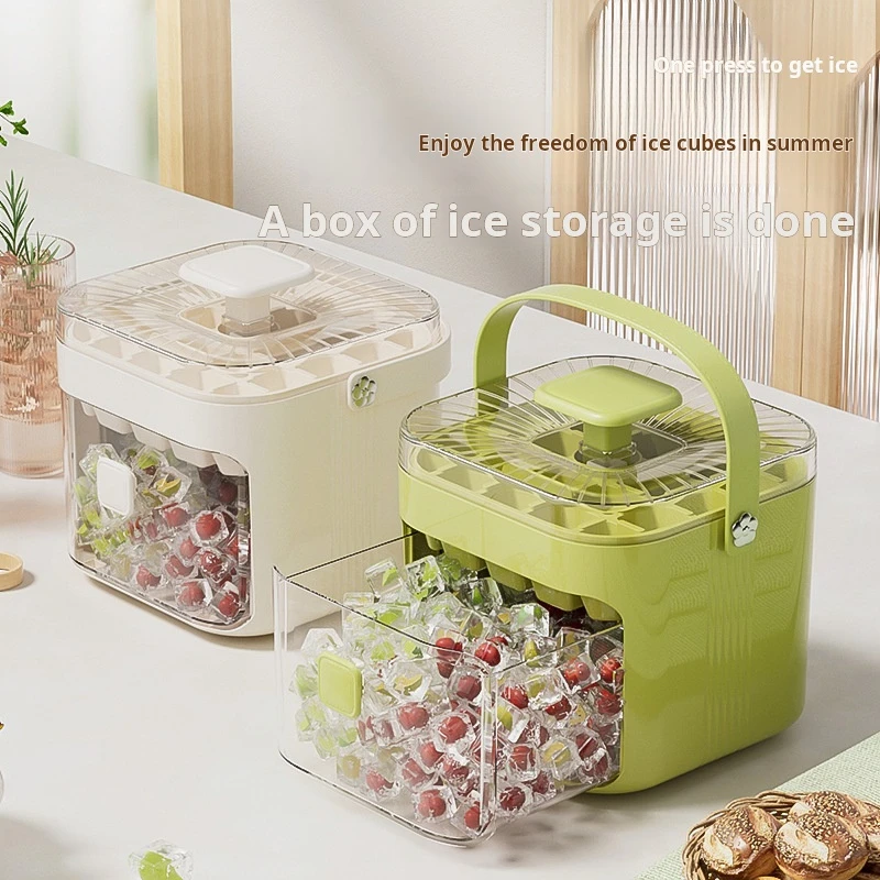 Press ice grids ice cube mold ice box frozen ice ball handy gadget grinding tool large capacity ice storage for home