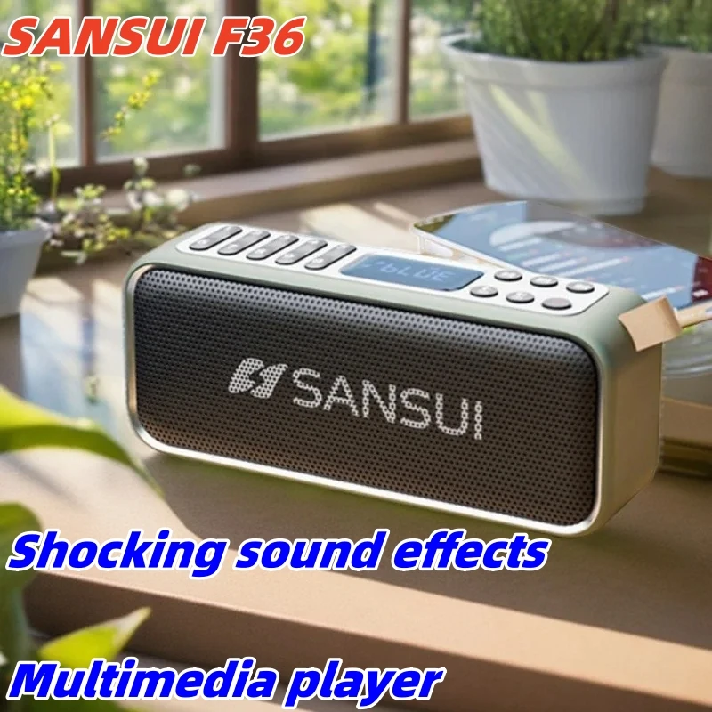 

SANSUI F36 18W Loud Subwoofer with RGB Light Portable Wireless Blue Tooth Speakers FM Radio Outdoor Multimedia MP3 Music Player