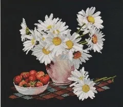 

Daisy and strawberry Cross stich Kits Homfun Craft Cross Stich Painting Decorations For Home