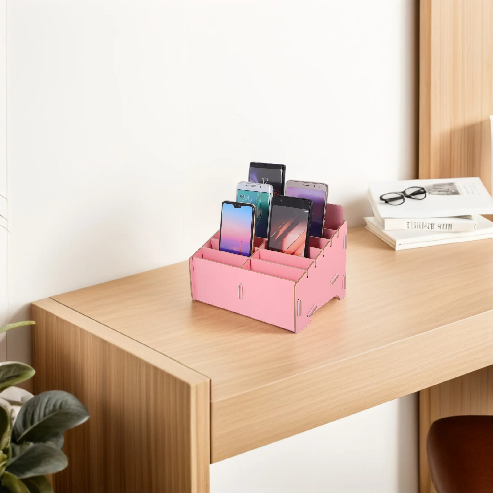 

Wooden Phone Storage Box Multifunctional Desktop Organizer For Office School Repair Phone Holder Stand Wooden