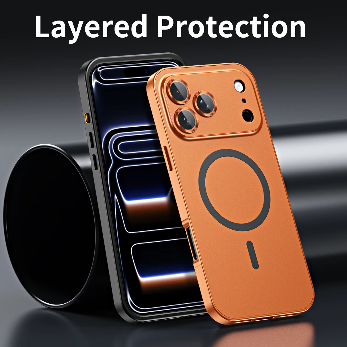 Luxuriöse Aluminium-Magnet-Handyhülle für iPhone 12 13 14 15 16 17 18 Pro Max Plus mit Air Lens Glasschutz und Metall-Handyabdeckung