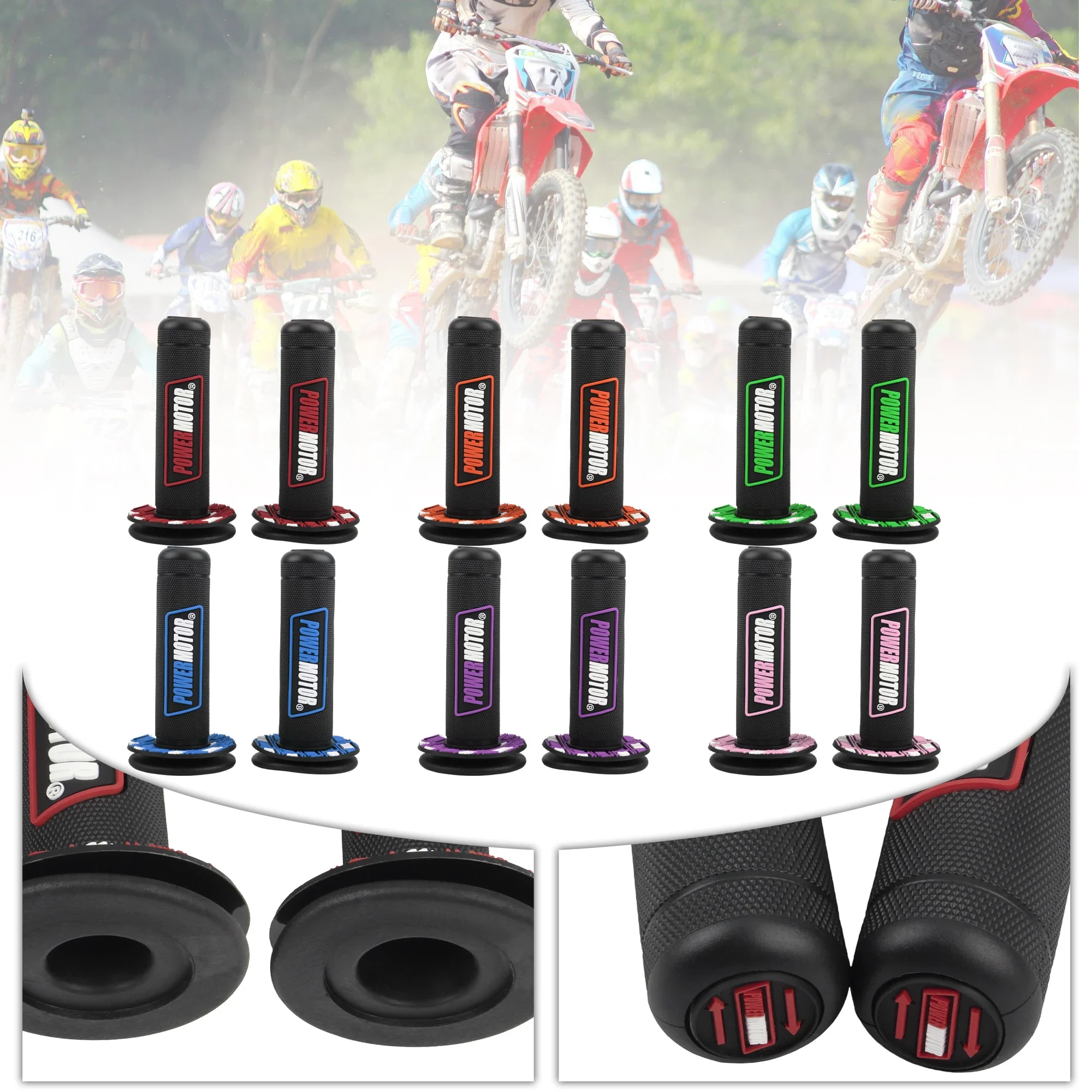 Motorcycle rider uses rubber off-road modified electric bike handle gloves Pro Ghost Train throttle shift handle cover view 4