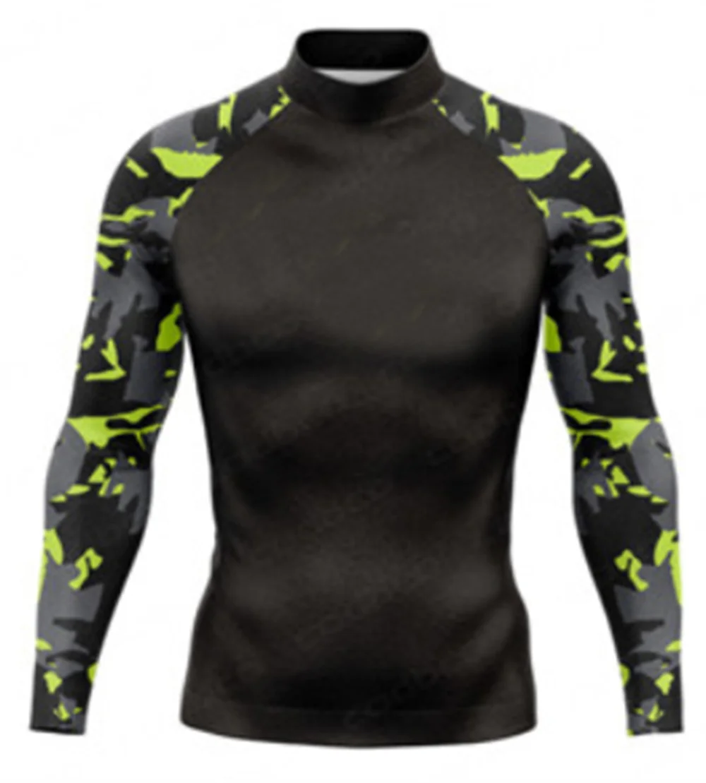 Men Wetsuits Swimming Beach UV Protection Swimwear Rash Guards Long Sleeve Shirts Surfing Diving Swimsuit